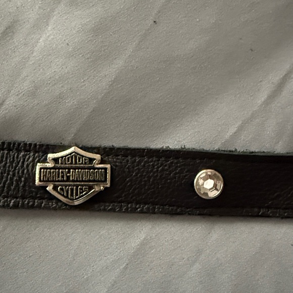 Harley-Davidson Black Leather Belt with Silver Accents - Picture 6 of 6